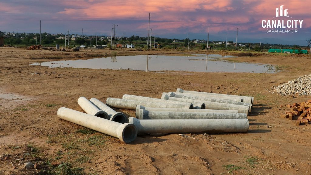 Canal-City-sewage-pipe-line-work-in-progress